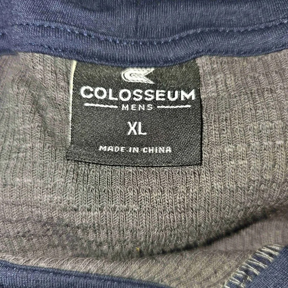 NWT Colosseum Mens Penn State Gray Navy Blue Long Sleeve Hooded Henley XL - Picture 4 of 5